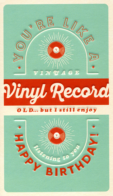 Vinyl Record Birthday Card