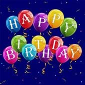 Party Balloons Blue Birthday Card