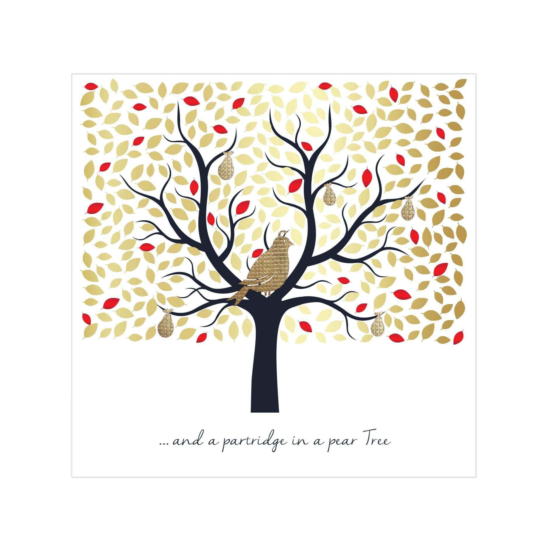 Golden Partridge Personalised Christmas Card