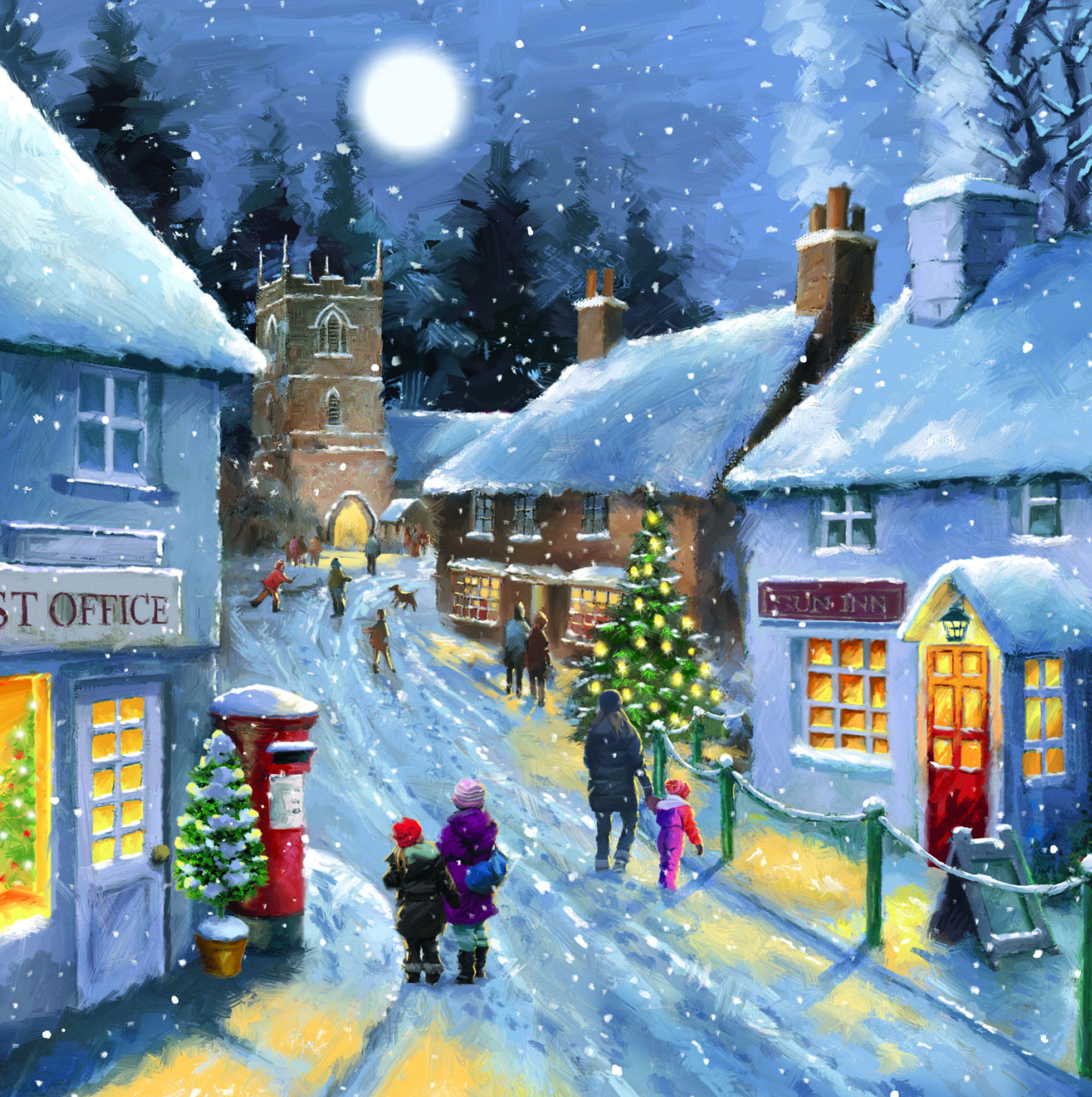Midnight Shopping Personalised Christmas Card