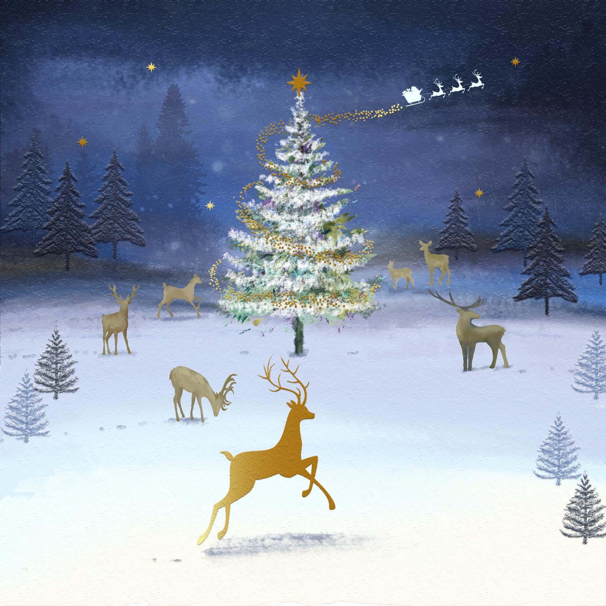 Sparkling Tree Personalised Christmas Card
