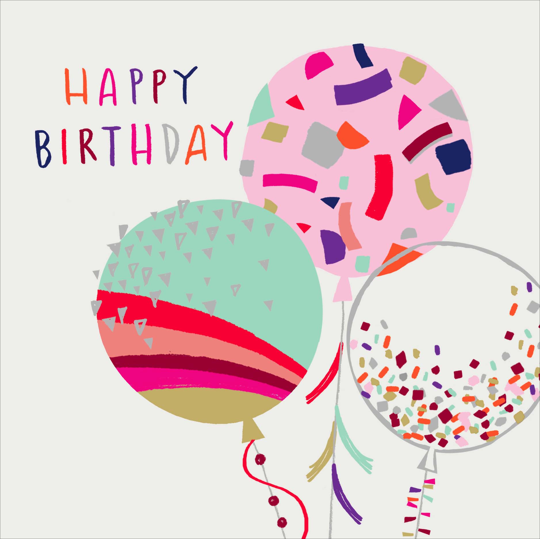 Confetti Balloons Birthday Card