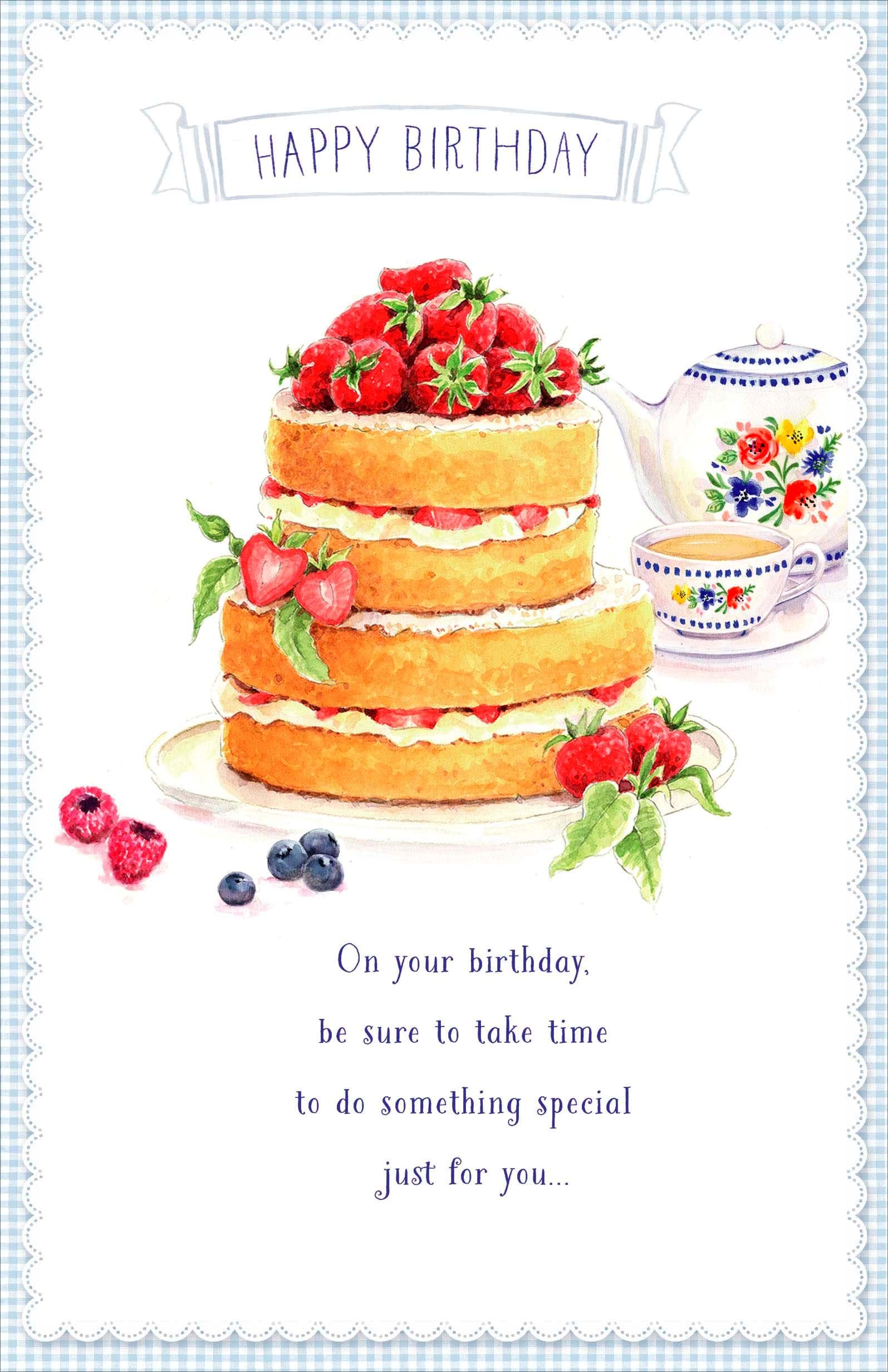 Sponge Cake Birthday Card
