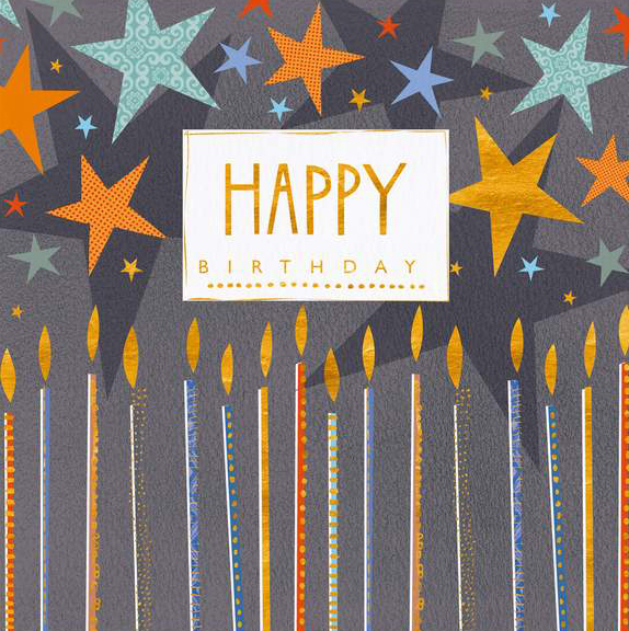 Stars and Candles Birthday Card