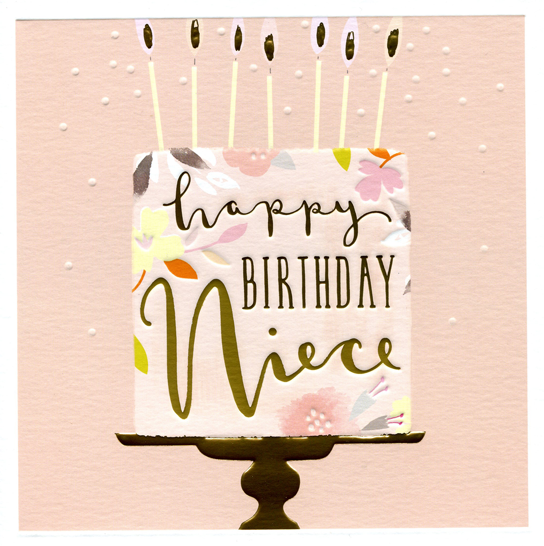 Floral Cake Niece Large Birthday Card