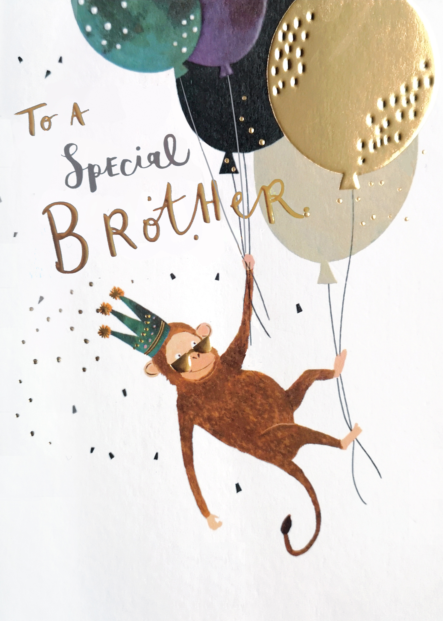 Monkey Brother Birthday Card