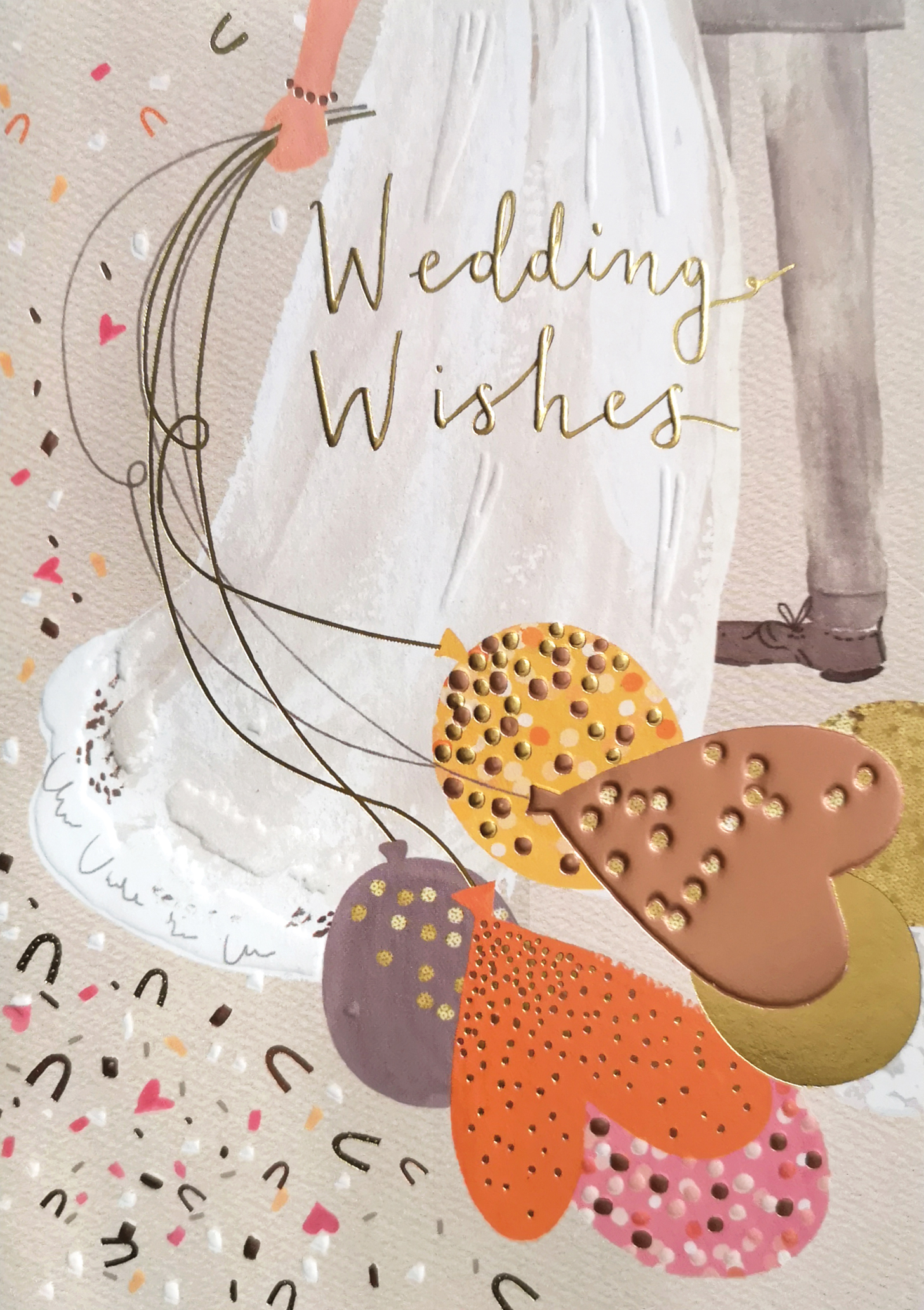 Confetti Balloons Wedding Card
