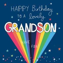 Rainbow Grandson Birthday Card
