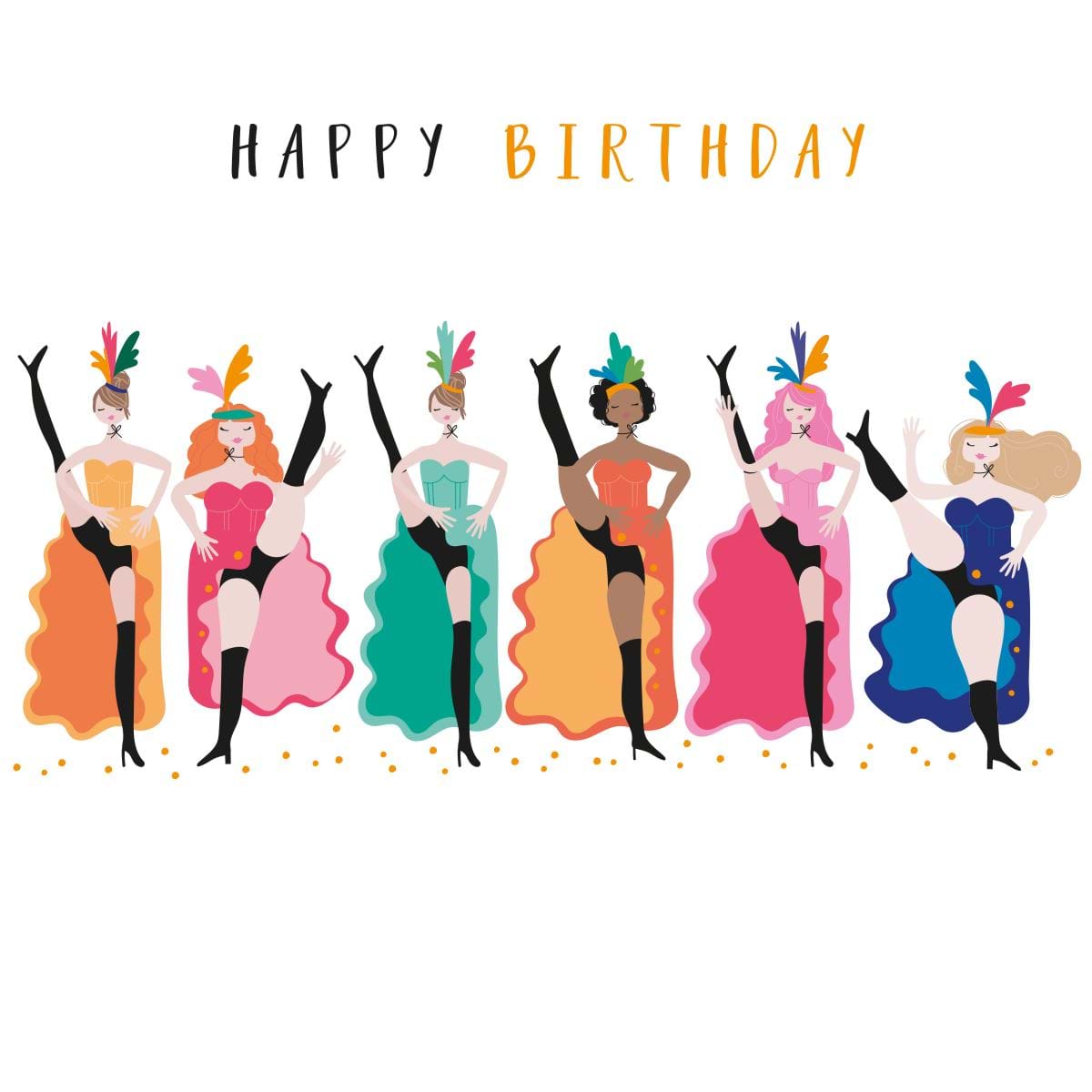 Can Can Dancers Birthday Card