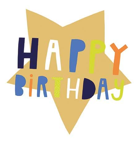 Gold Star Birthday Card