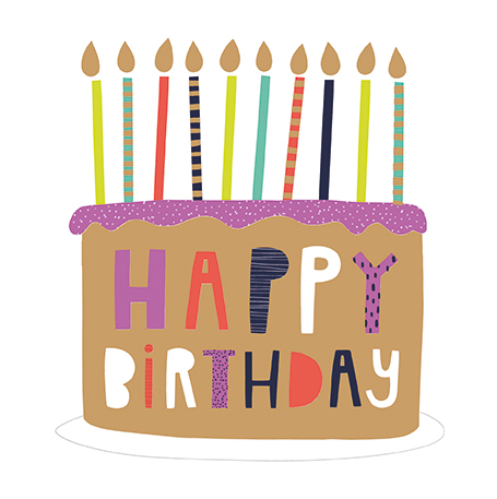 Cake and Candles Birthday Card