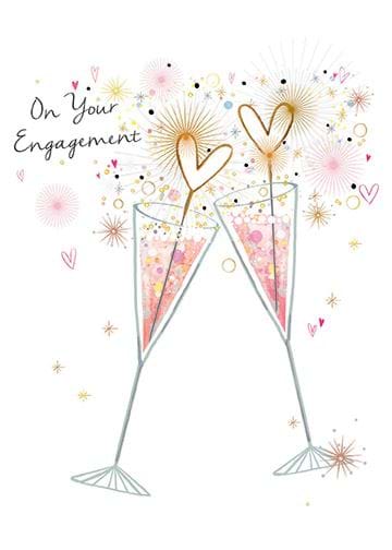 Champagne Engagement Card