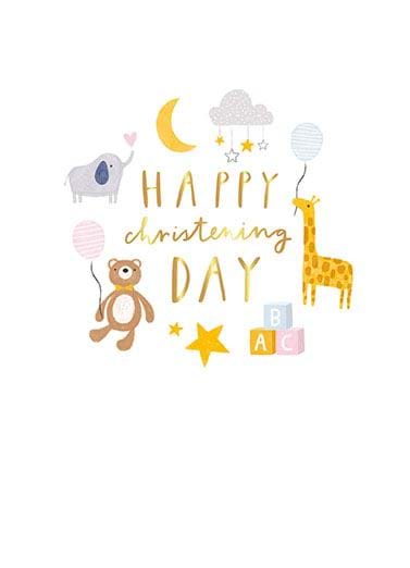 Cute Toys Christening Card