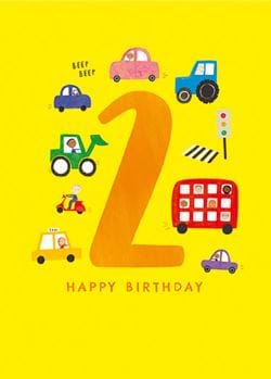 Beep Beep 2nd Birthday Card