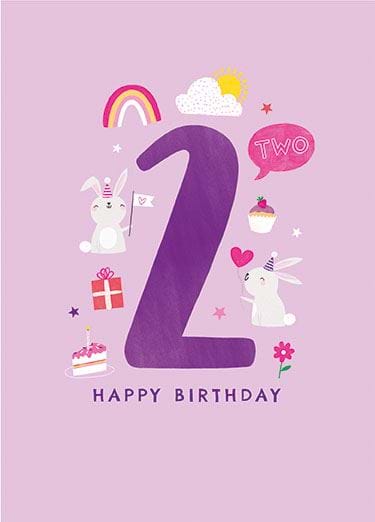 Bunnies 2nd Birthday Card