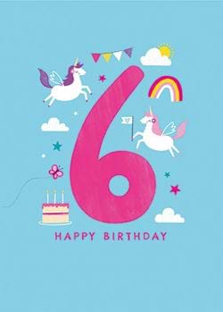 Unicorns 6th Birthday Card
