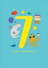 Under the Sea 7th Birthday Card