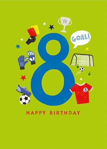 Football 8th Birthday Card