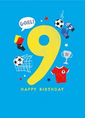 Football 9th Birthday Card