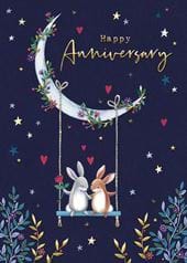 Floral Moon Anniversary Card