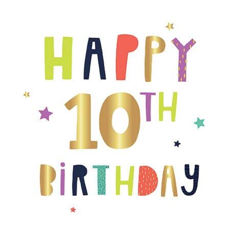 Colourful 10th Birthday Card