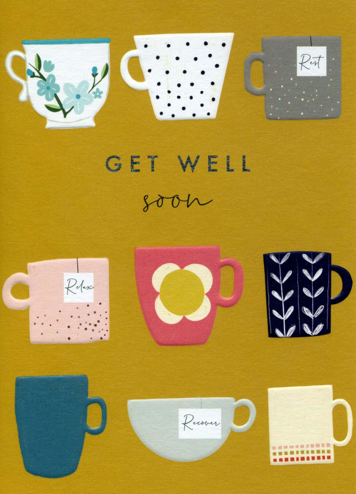 Tea Cups Get Well Soon Card