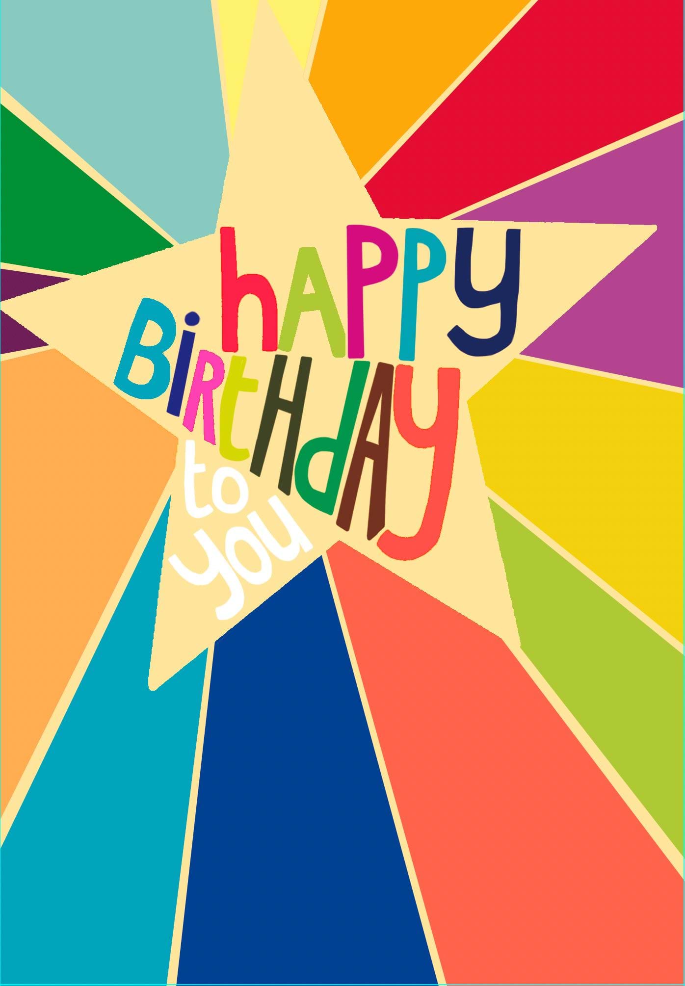 Gold Star Rainbows Birthday Card