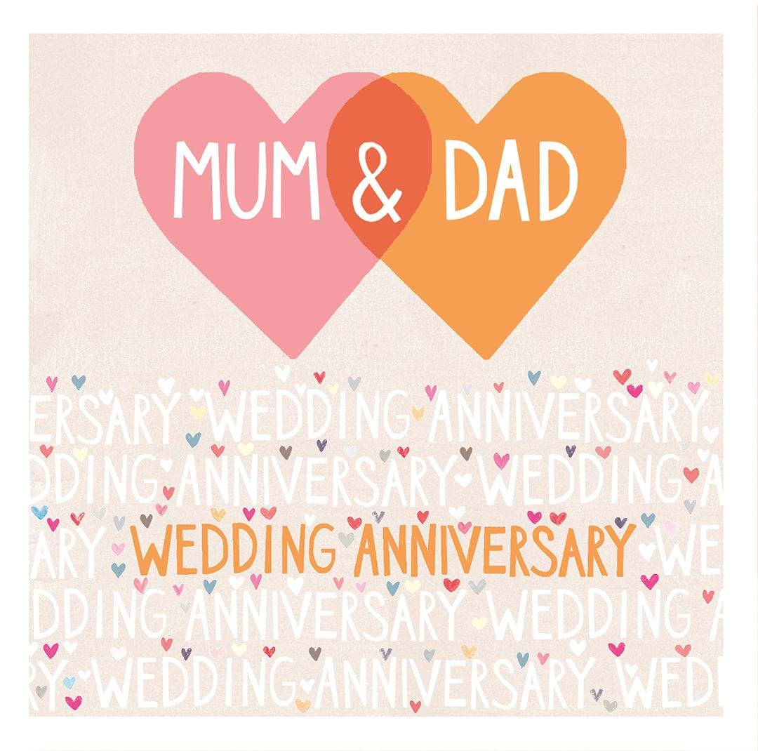 Hearts Mum and Dad Anniversary Card