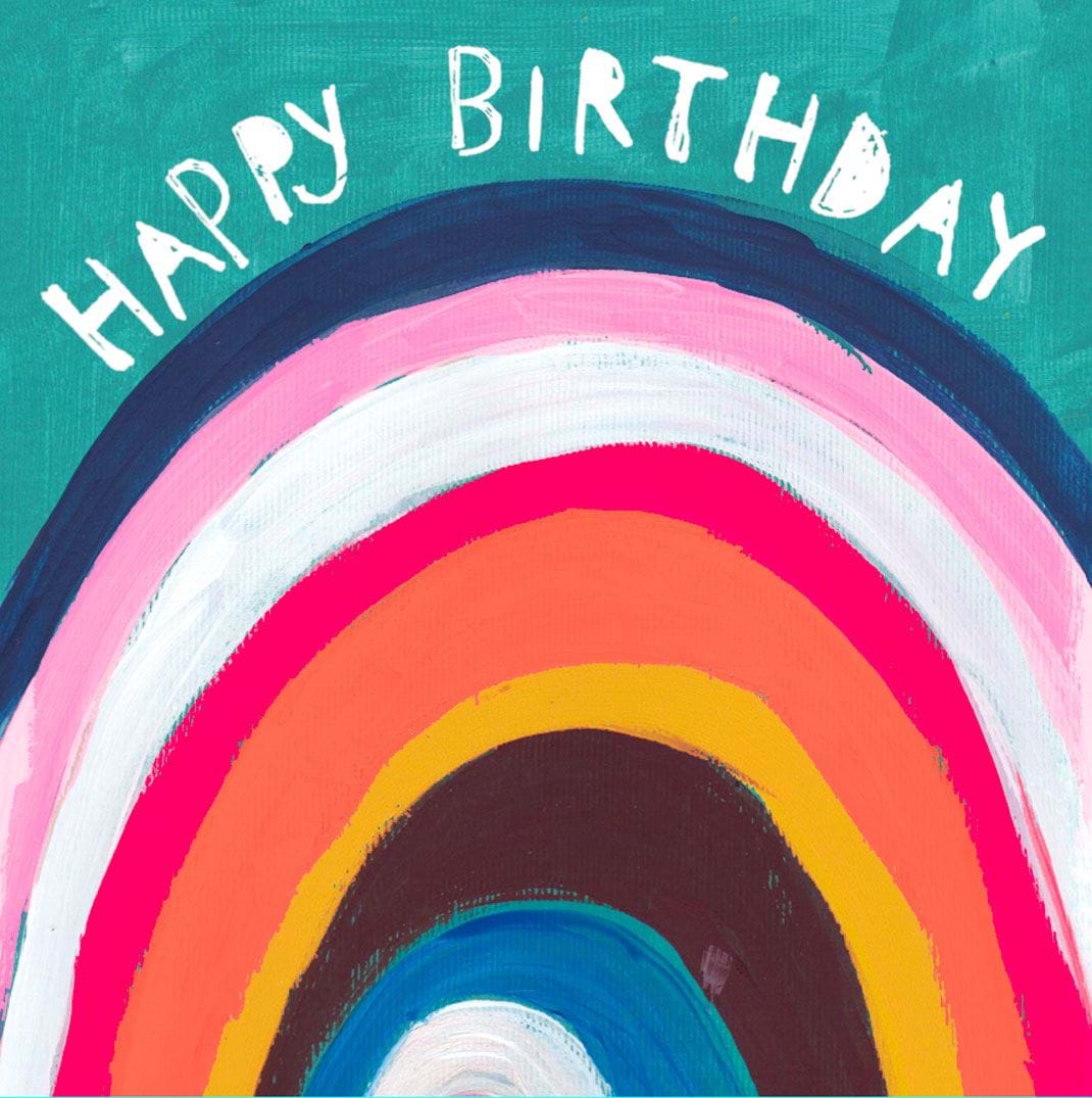 Neon Rainbow Birthday Card
