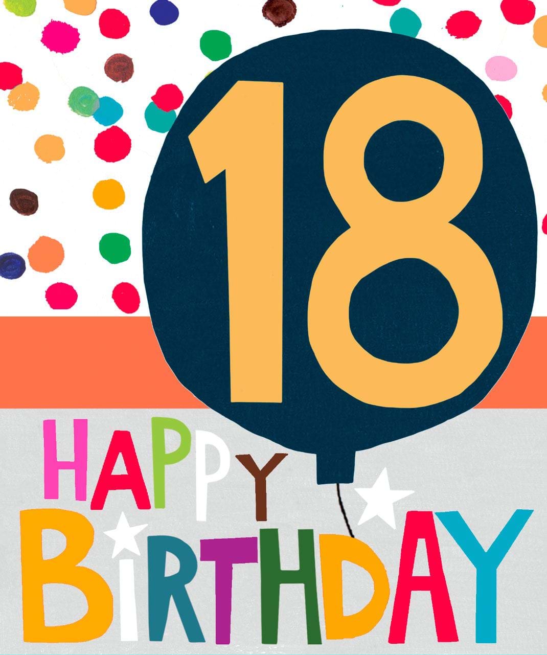 Balloon 18th Birthday Card