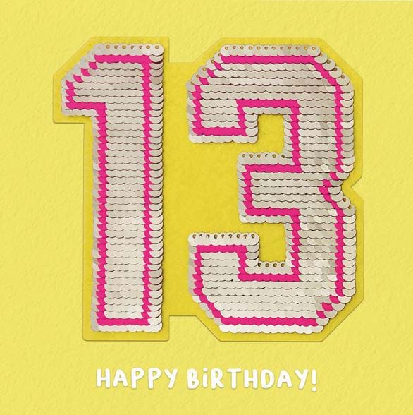 Sequin Patch 13th Birthday Card