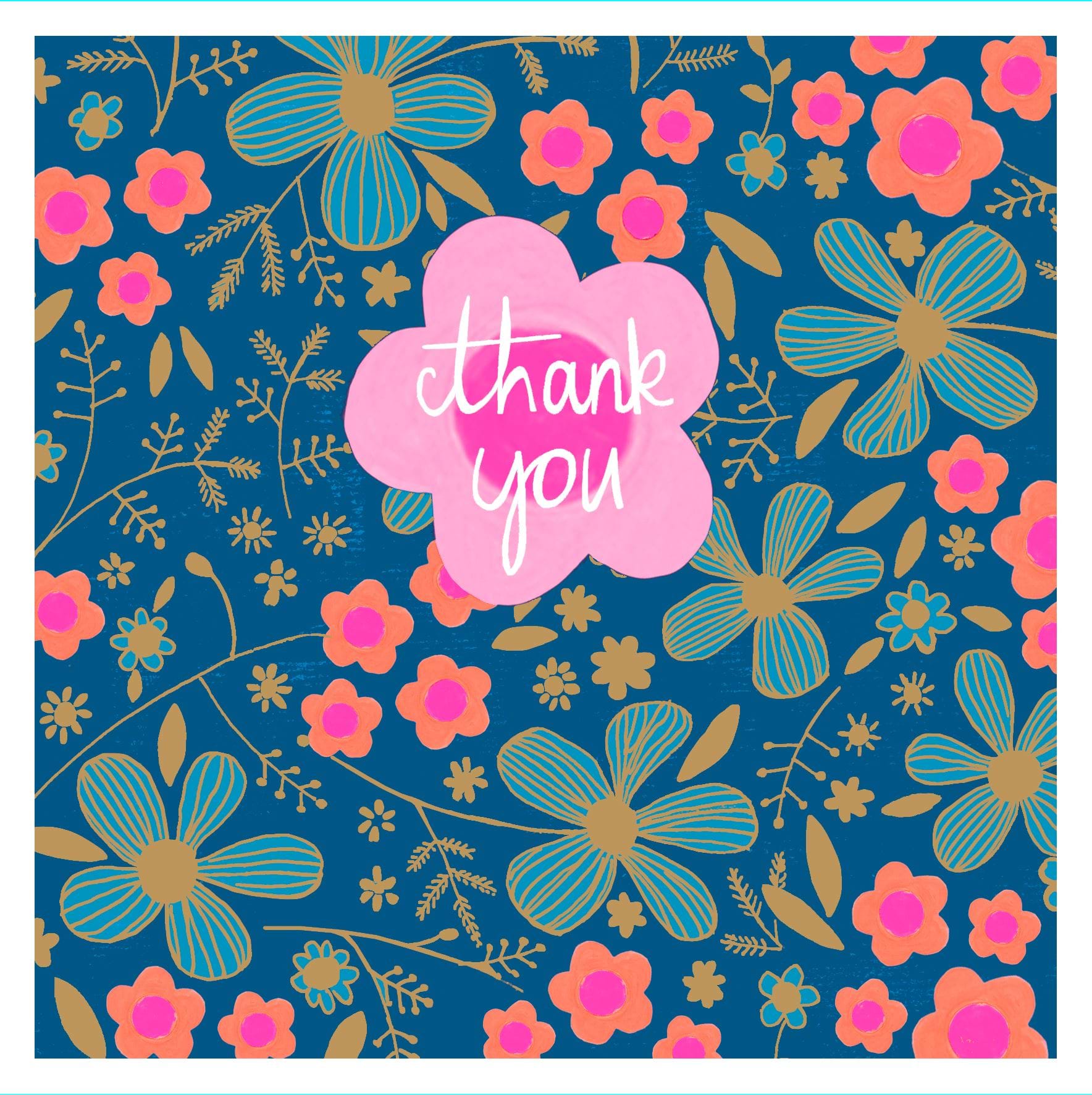 Pretty Flowers Thank You Card