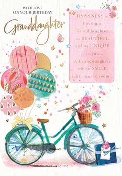 Bicycle Granddaughter Birthday Card