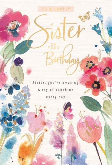 Ray of Sunshine Sister Birthday Card