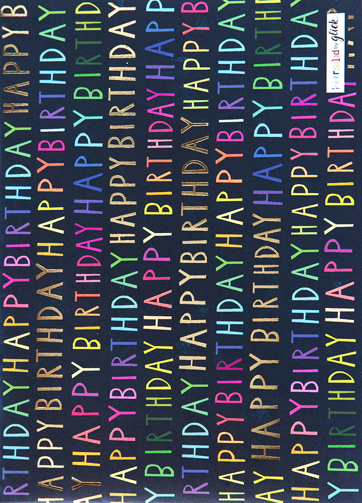 Rainbow Blue Happy Birthday Wrapping Paper
