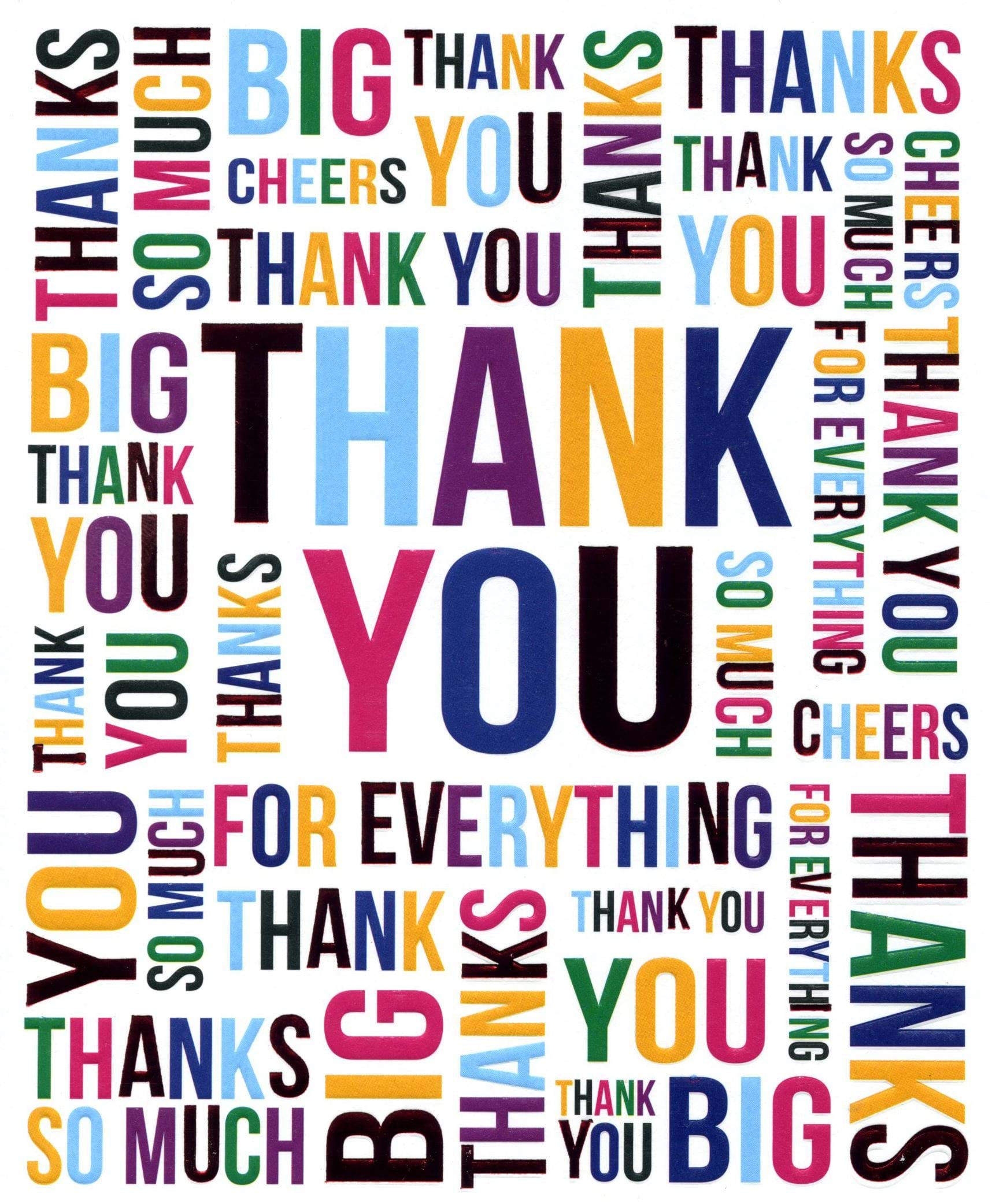 Colourful Thank you Card