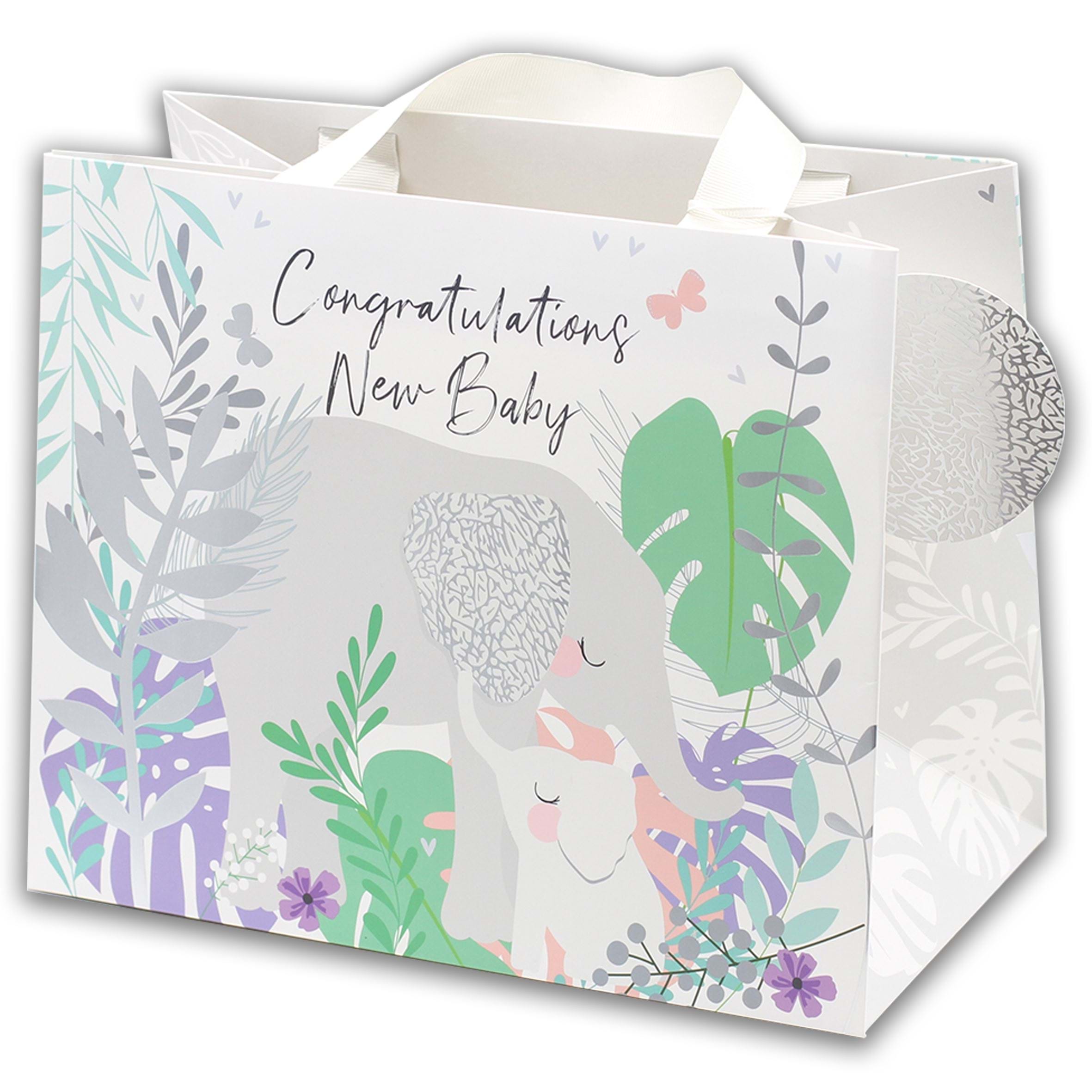 Elephants New Baby Medium Gift Bag