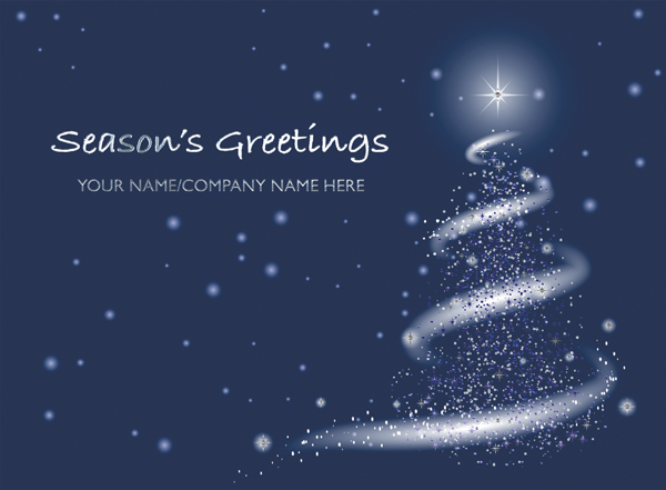 Christmas Stars Personalised Christmas Card - Front Personalised