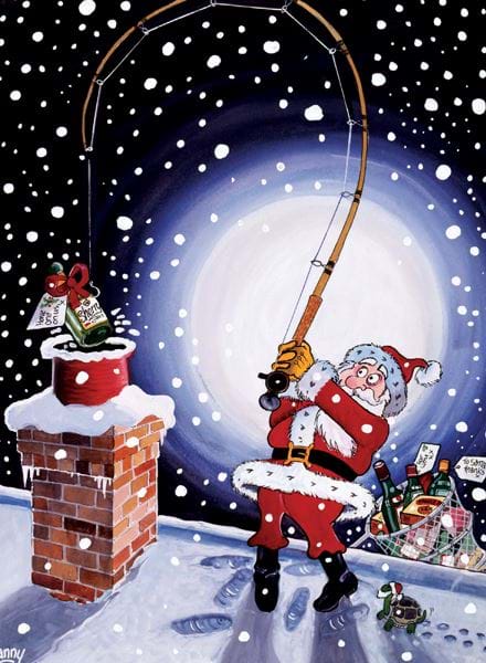 Gone Fishing Personalised Christmas Card