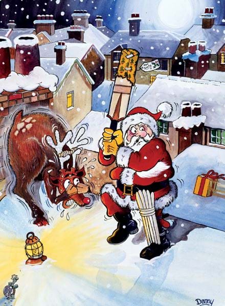 Cricket Practice Personalised Christmas Card