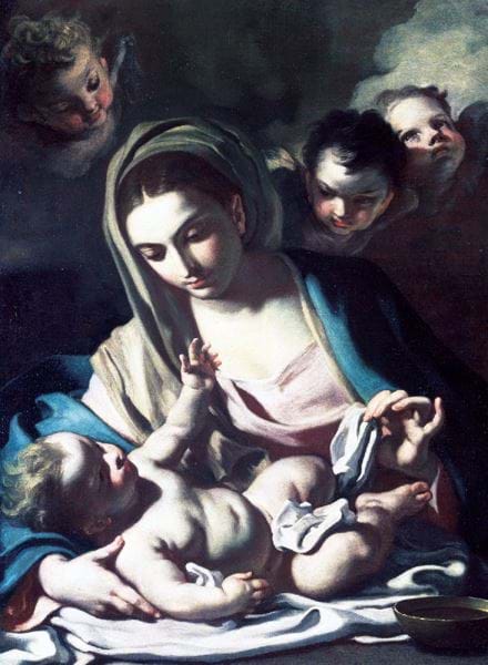 Madonna & Child with Cherubs Personalised Christmas Card