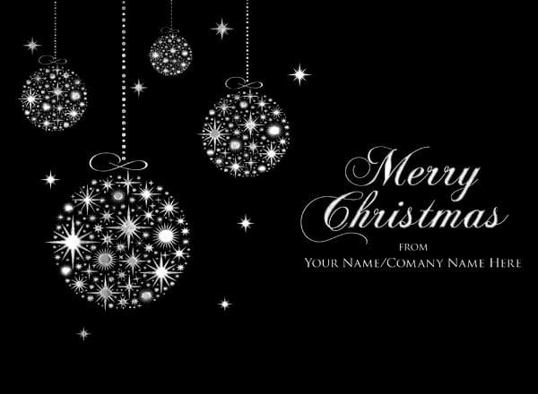Foil Baubles Personalised Christmas Card - Front Personalised
