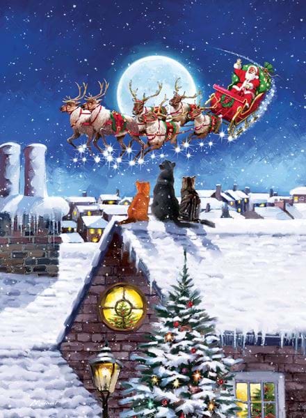 Cats on the Rooftop Personalised Christmas Card