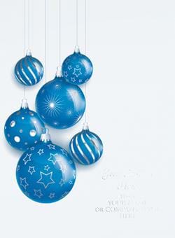 Christmas Baubles Personalised Christmas Card - Front Personalised