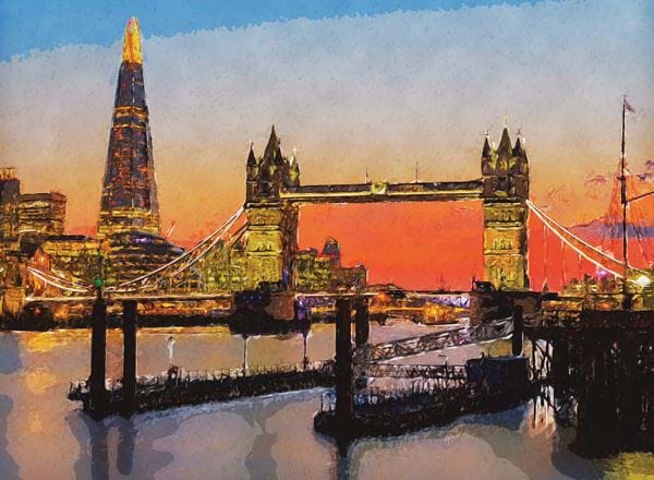 Sunset Over London Personalised Christmas Card