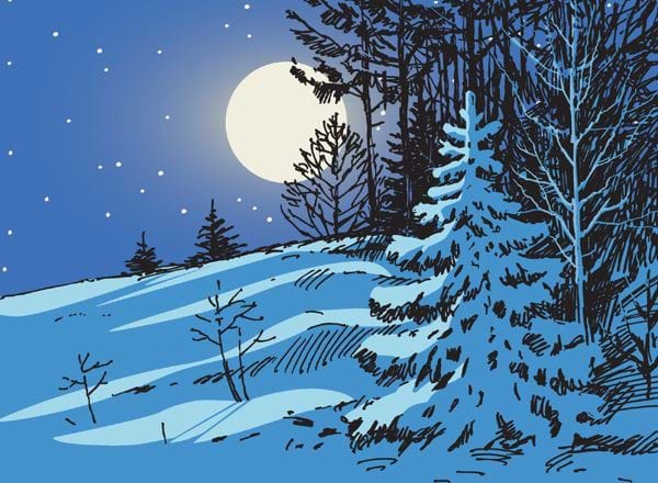 Frosty Winters Night Personalised Christmas Card