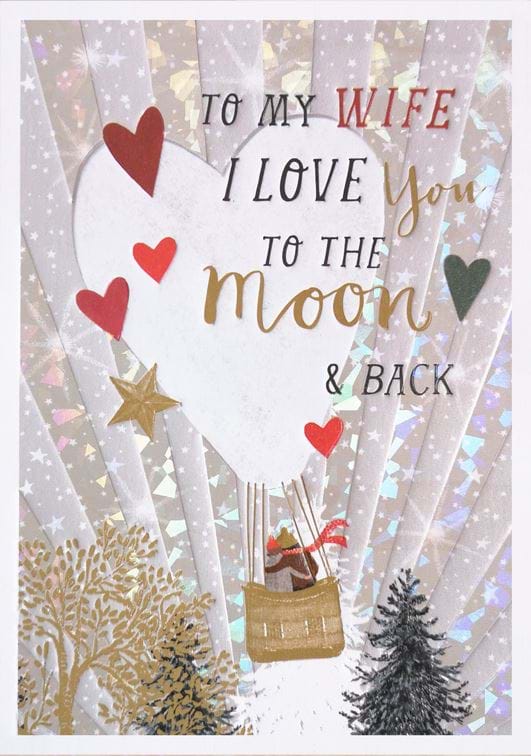 To The Moon Wife Christmas Card