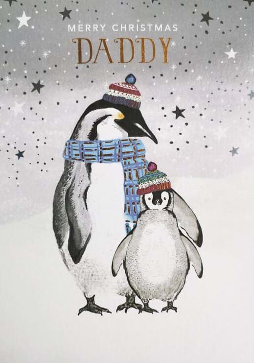 Cosy Penguins Daddy Christmas Card