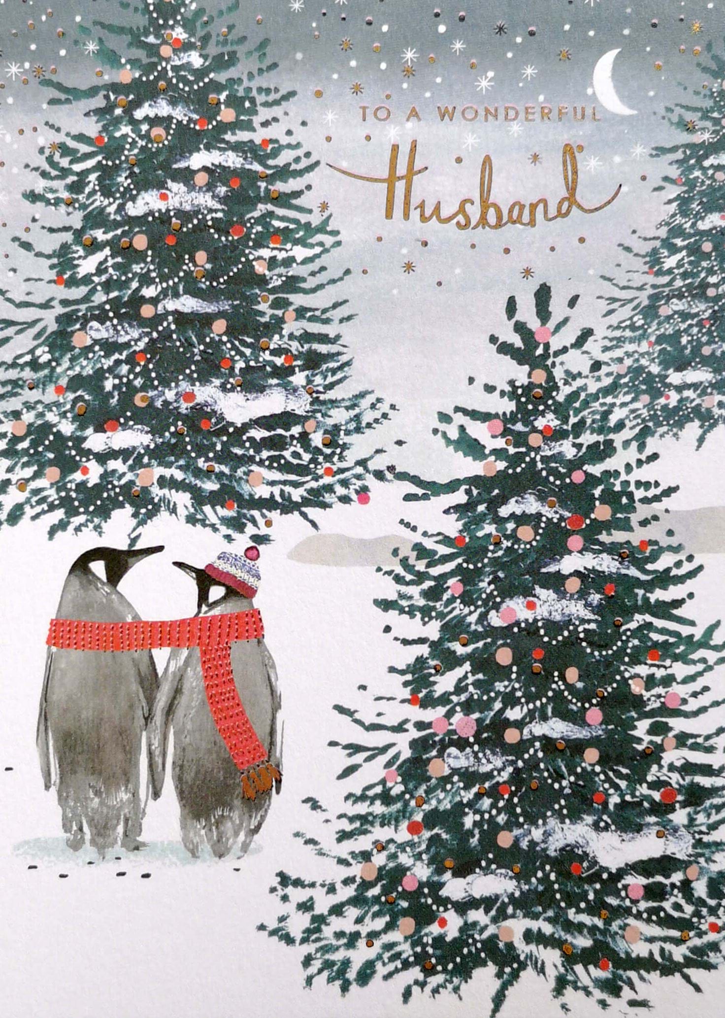 Penguins Husband Christmas Card