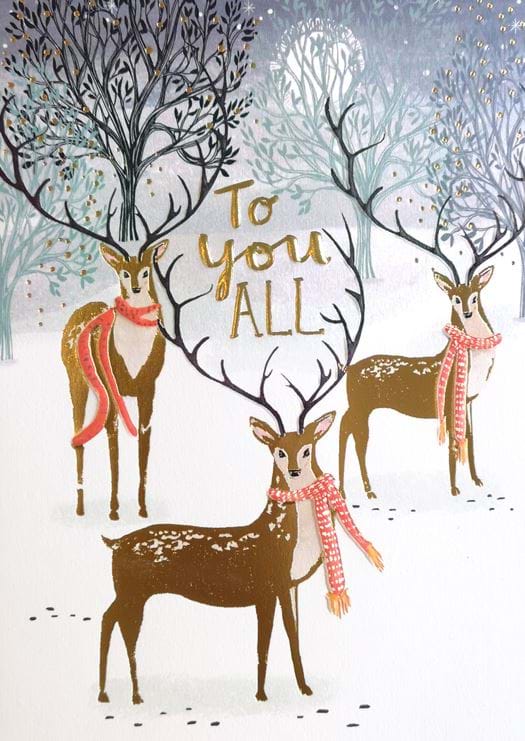 Deer Forest Family Christmas Card